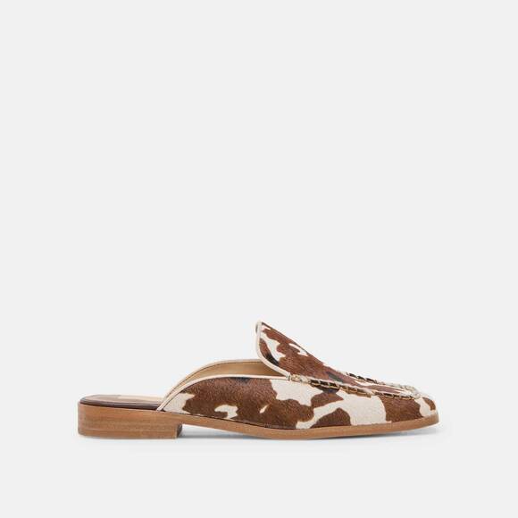 NEW DOLCE VITA women's bradley calf hair flats in cocoa taurus - Picture 3 of 9